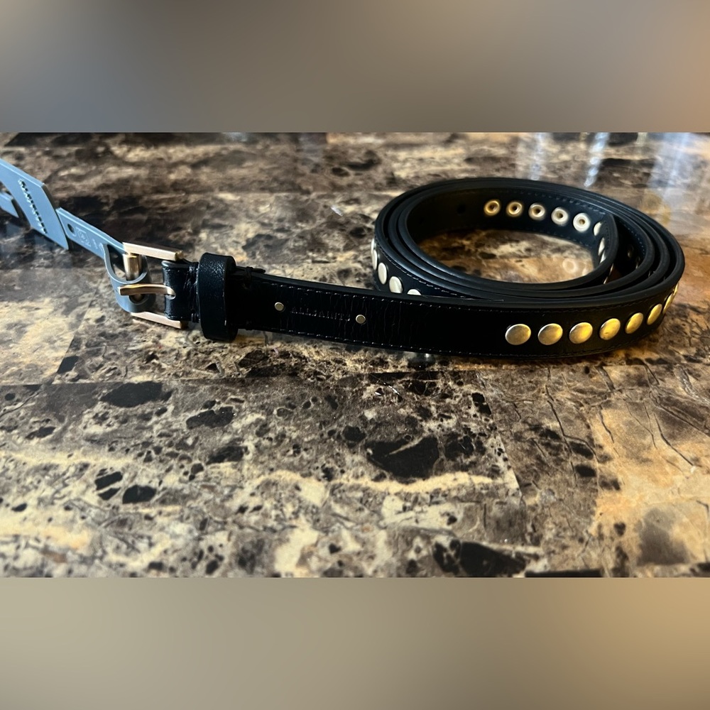 NWT All Saints Black Leather Studded Belt (Size XL)